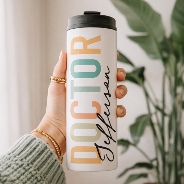 Doctor Personalized Travel Cup Medical School Gift Thermosbecher (Custom Gift for Doctors Coffee Tumbler, Doctor Name Cup Practical Medical Appreciation Gift for Her)