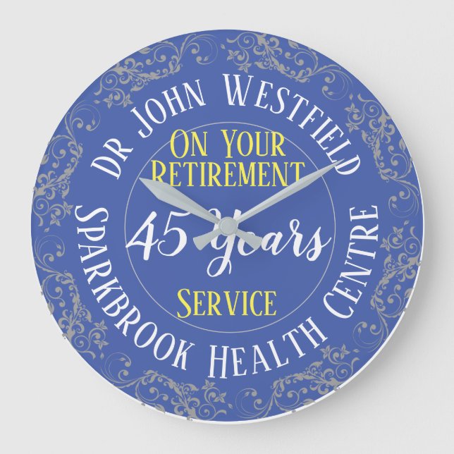 Doctor Retirement Award with Years Served Große Wanduhr (Vorderseite)
