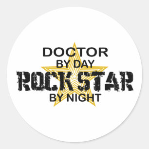 Doctor Rock Star Night Runder Aufkleber