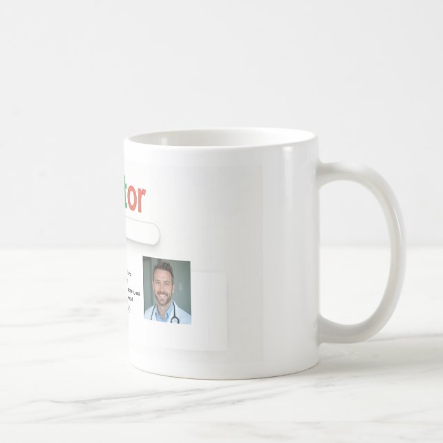 Doctor Search Style Custom Name Mug – Personalized Kaffeetasse (Rechts)