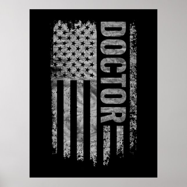Doctor USA Flag Distressed design Poster (Vorne)