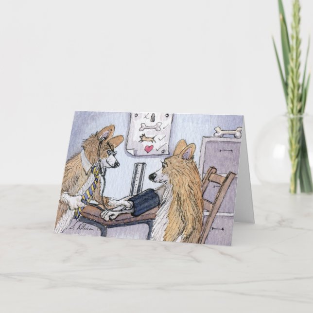 Doctor Welsh Corgi Hund Blutdruckkontrolle Karte (Vorderseite)