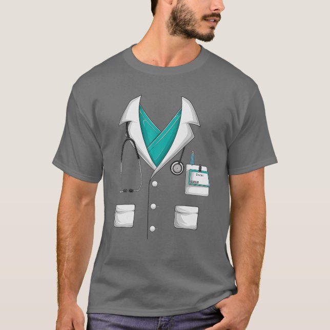 Doctor White Labrador Coat Funny Halloween Kostüme T-Shirt (Vorderseite)