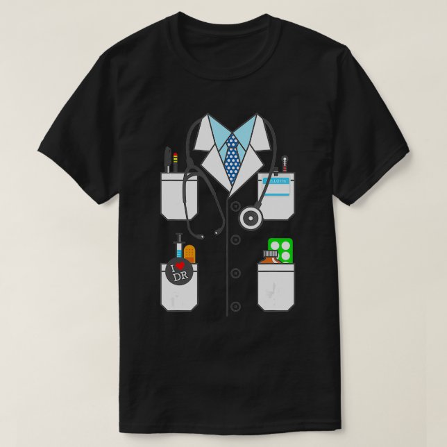Doctor White Labrador Coat Halloween Kostümzubehör T-Shirt (Design vorne)