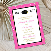 Doctorat Faire-part Pink Confetti