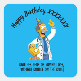 DOCTORS BIRTHDAY anti-stress psychiatry Quadratischer Aufkleber