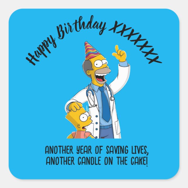DOCTORS BIRTHDAY anti-stress psychiatry Quadratischer Aufkleber (Vorderseite)