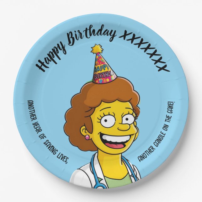 DOCTORS BIRTHDAY blue pediatric fun girl Pappteller (Vorderseite)