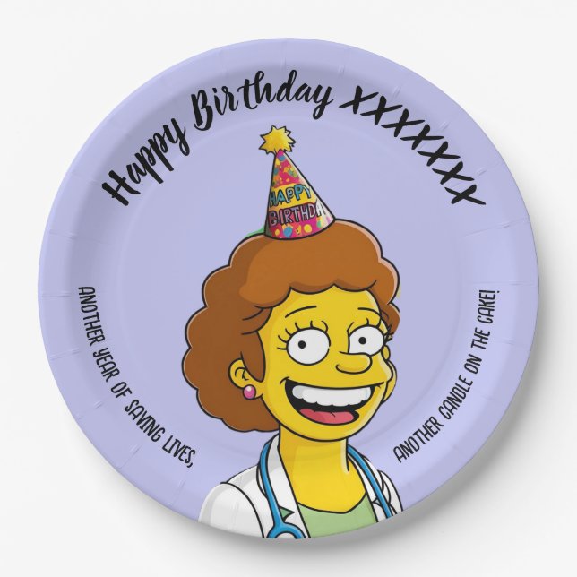 DOCTORS BIRTHDAY blue pediatric fun girl Pappteller (Vorderseite)