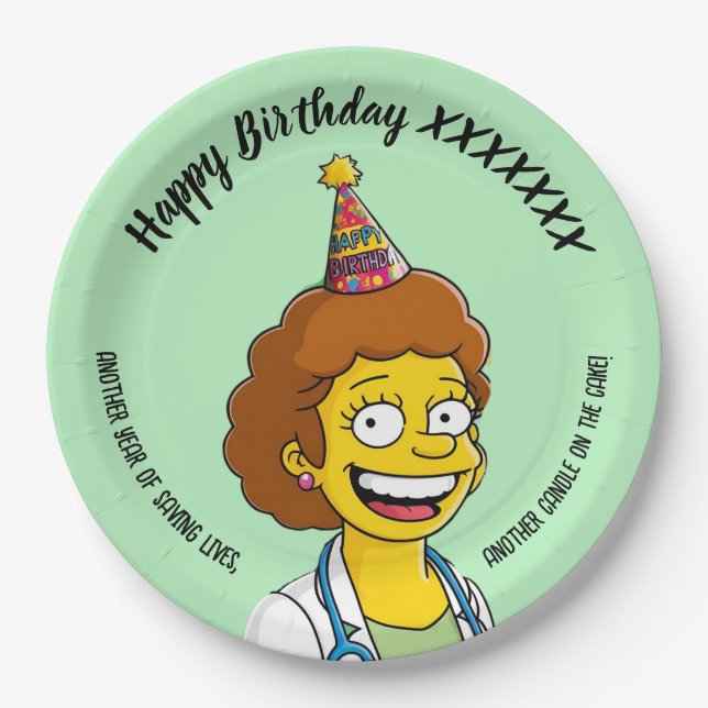 DOCTORS BIRTHDAY green pediatric fun girl Pappteller (Vorderseite)