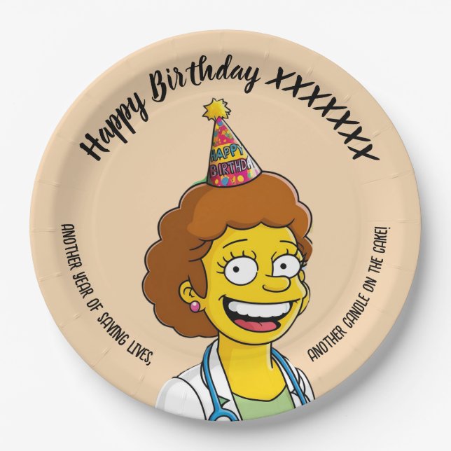 DOCTORS BIRTHDAY orange pediatric fun girl Pappteller (Vorderseite)