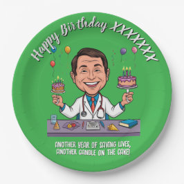 DOCTORS BIRTHDAY PARTY GREEN ANTISTRESS PAPPTELLER