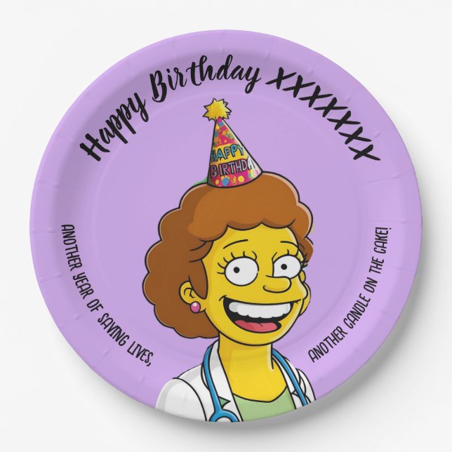 DOCTORS BIRTHDAY violet pediatric fun girl Pappteller (Vorderseite)