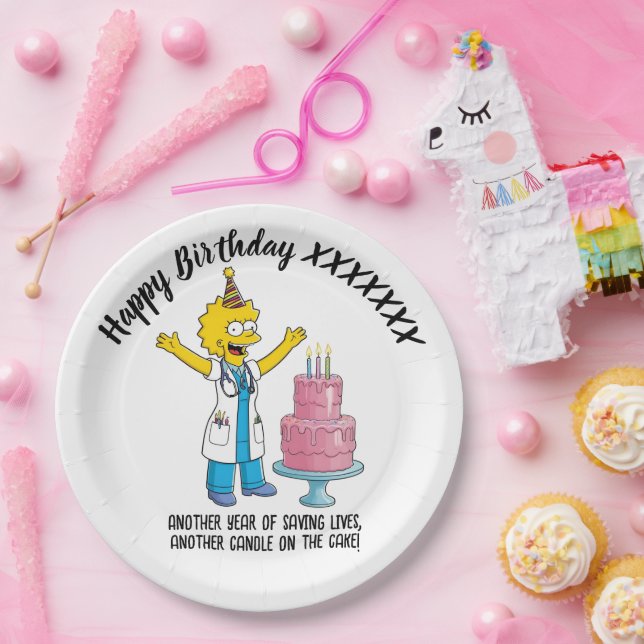 DOCTORS BIRTHDAY white pediatric anti-stress Pappteller (Party)