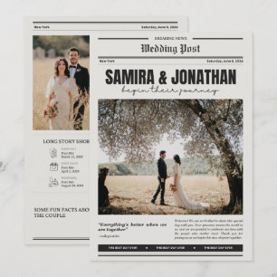 Document de programme de mariage de journal minima