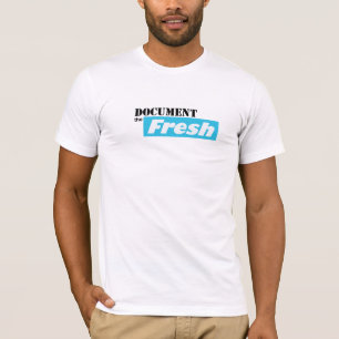 DOCUMENTEZ T-shirt frais/noir de logo des textes