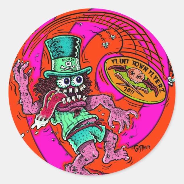 DOD - Disk Golf Runder Aufkleber (Vorderseite)