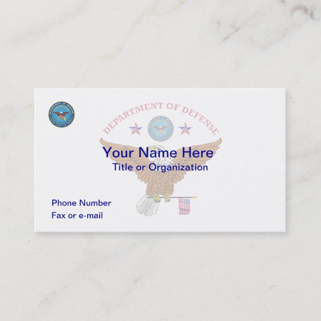 DOD Eagle Flag Business Card Visitenkarte (Vorderseite)