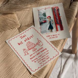 Doddle Champagne Foto Geburtstagsparty Einladung