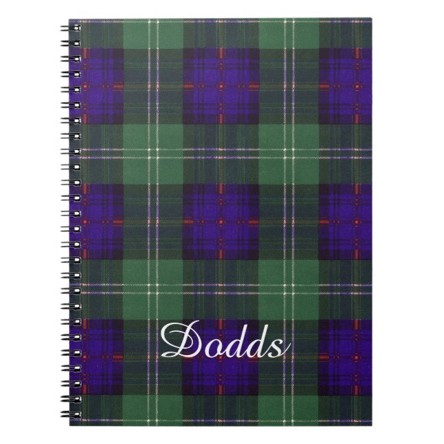 Dodds Clan karierter schottischer Kilt Tartan Notizblock (Vorderseite)