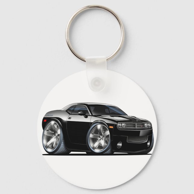 Dodge Challenger Black Car Schlüsselanhänger (Vorderseite)