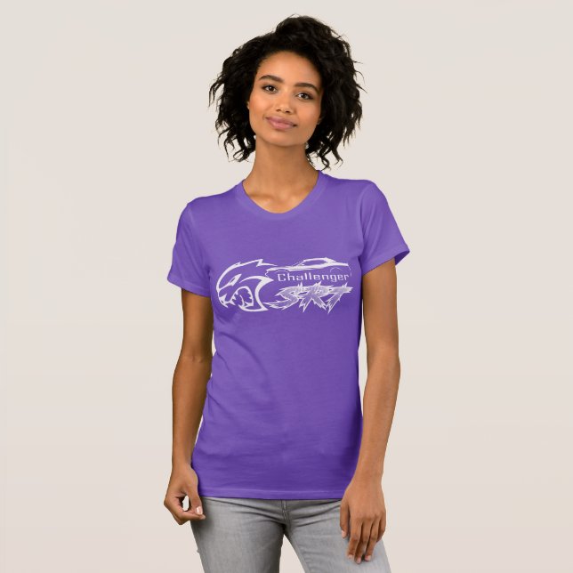 Dodge Challenger Car Short Sleeve Crew Neck Black  T-Shirt (Vorne ganz)