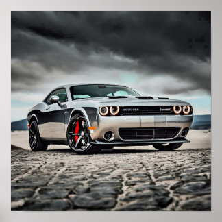 Dodge Challenger Hellcat in der Natur | Poster