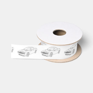 Dodge Challenger Mopar Muscle Car Pencil Zeichnend Satinband