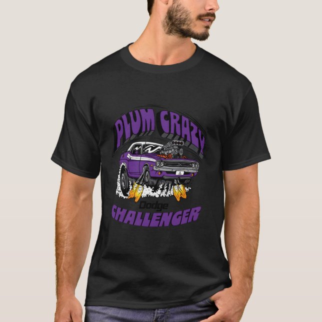 Dodge Challenger Plum Crazy Letzter Anruf T-Shirt (Vorderseite)