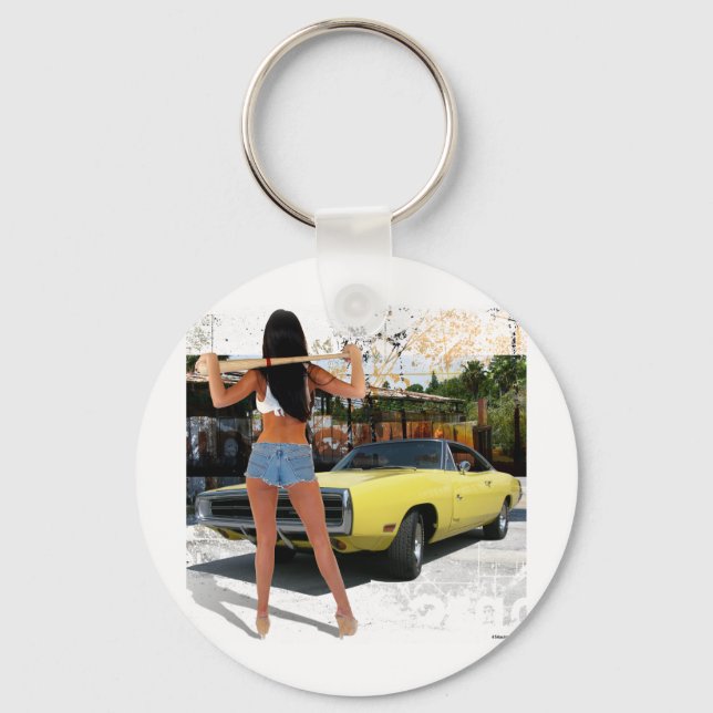 Dodge Charger Chick Schlüsselanhänger (Vorderseite)