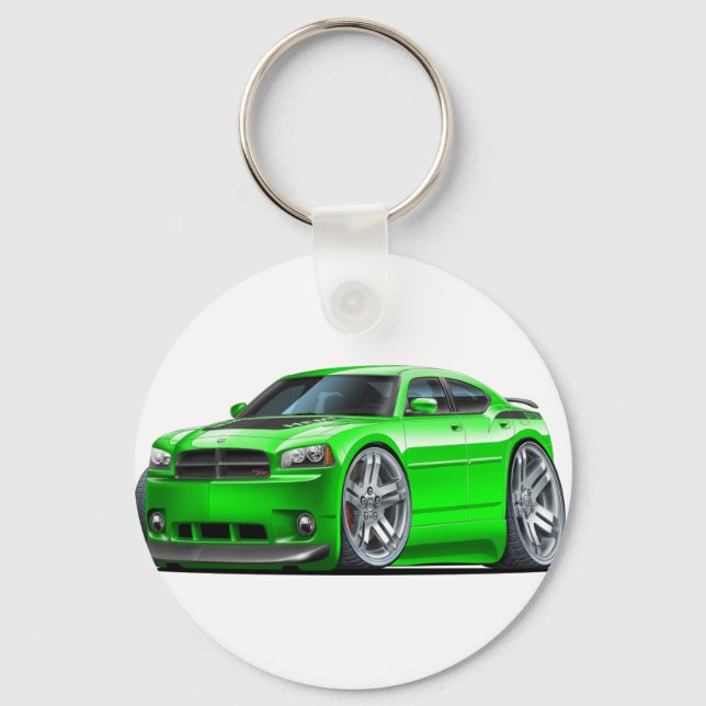 Dodge Charger Daytona Green Car Schlüsselanhänger (Vorderseite)