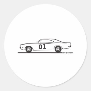 Dodge Charger General Lee 1969 Runder Aufkleber