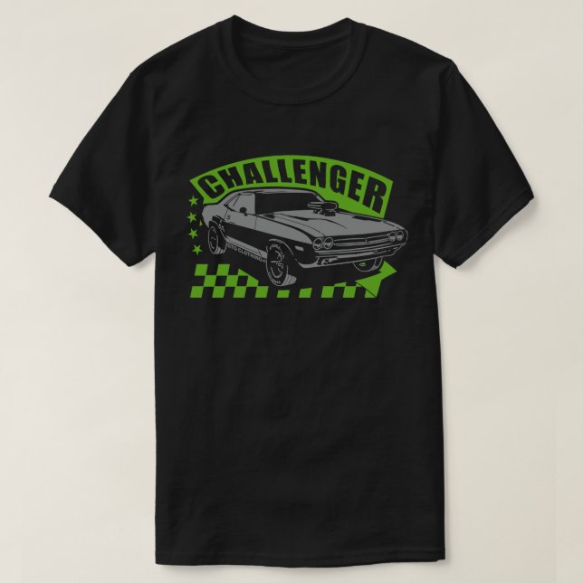 Dodge Charger Racing Muscle Car T-Shirt Green (Design vorne)