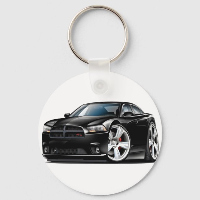 Dodge Charger RT Black Car Schlüsselanhänger (Vorderseite)