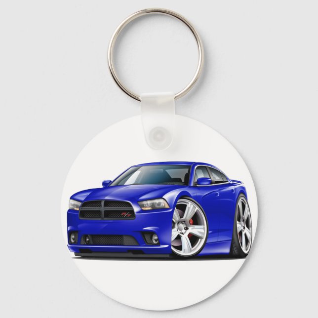 Dodge Charger RT Blue Car Schlüsselanhänger (Vorderseite)