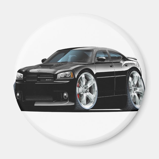 Dodge Charger Super Bee Black Car Magnet (Vorne)