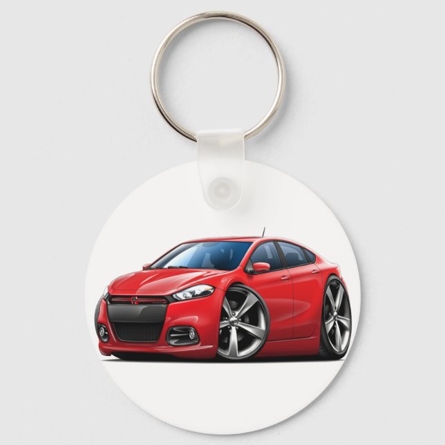 Dodge Dart Red-Black Grill Car Schlüsselanhänger (Vorderseite)