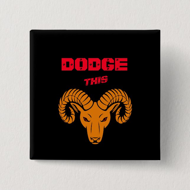 Dodge Dieses Rennen Aries Super Orange Sport Button (Vorderseite)