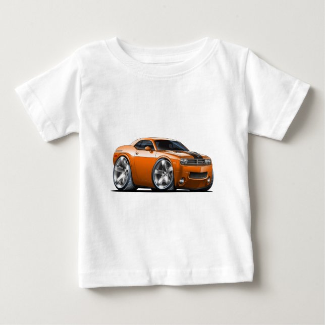 Dodge-Herausforderer-Orangen-Auto Baby T-shirt (Vorderseite)