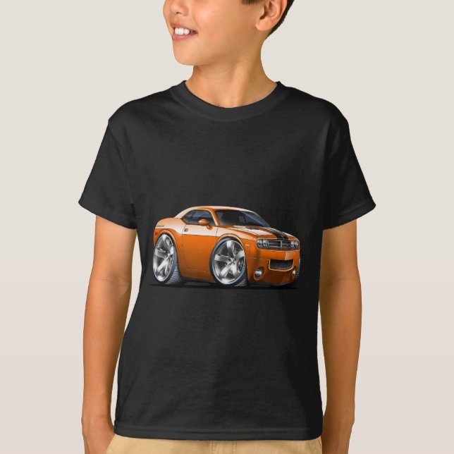 Dodge-Herausforderer-Orangen-Auto T-Shirt (Vorderseite)