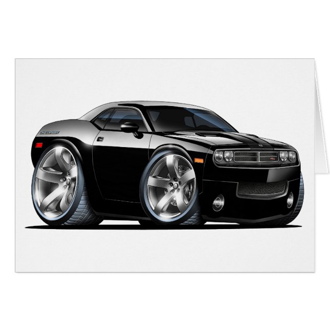 Dodge-Herausforderer-Schwarz-Auto (Vorderseite (Horizontal))