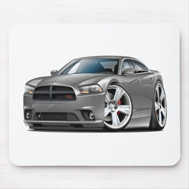 Dodge-Ladegerät Funktelegrafie-Grau-Auto Mousepad (Vorne)