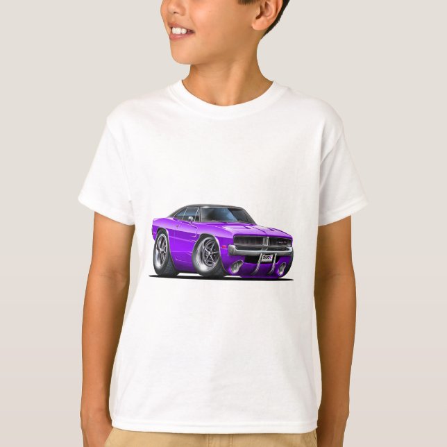 Dodge-Ladegerät-lila Auto T-Shirt (Vorderseite)
