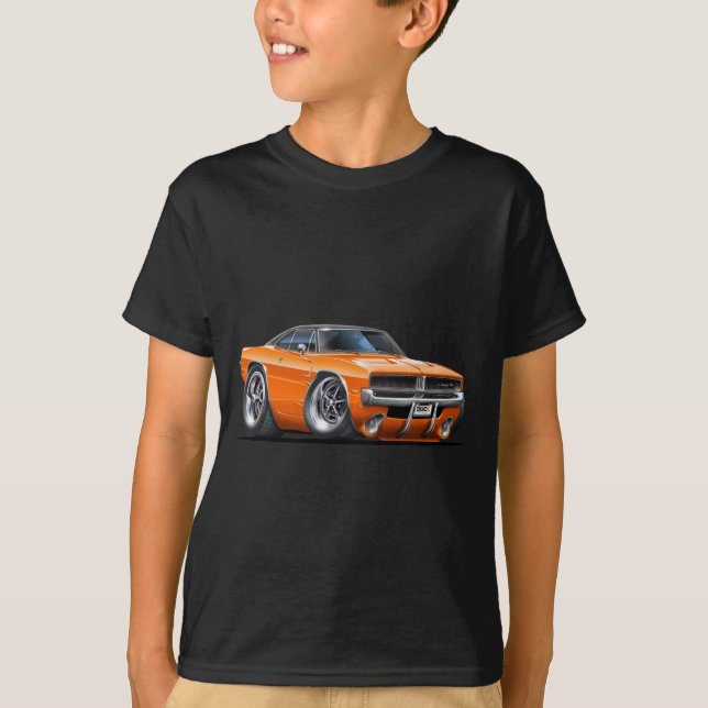 Dodge-Ladegerät-Orangen-Auto T-Shirt (Vorderseite)