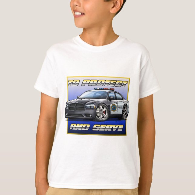 Dodge-Ladegerät-Polizei-Auto 2014 1 T-Shirt (Vorderseite)