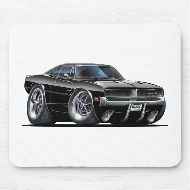 Dodge-Ladegerät-Schwarz-Auto Mousepad (Vorne)