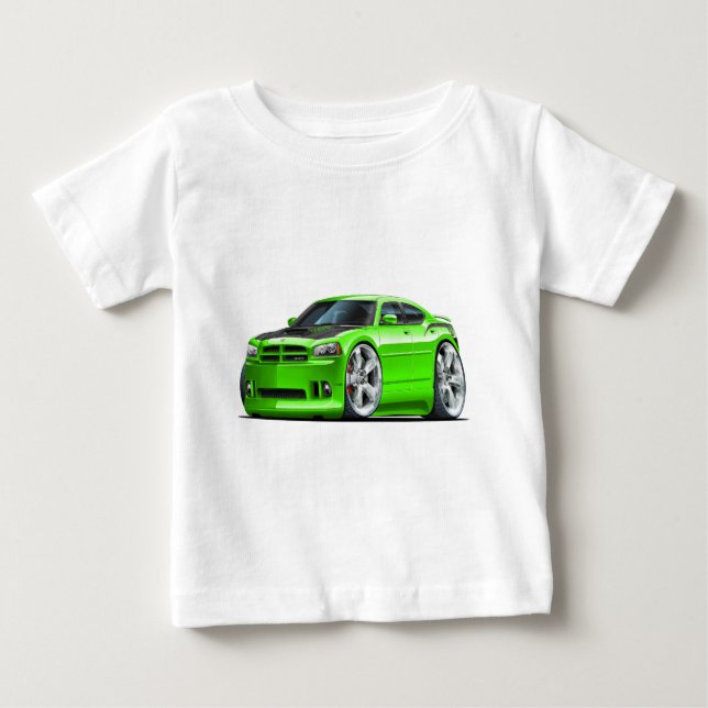 Dodge-Ladegerät-Superbienen-Grün-Auto Baby T-shirt (Vorderseite)