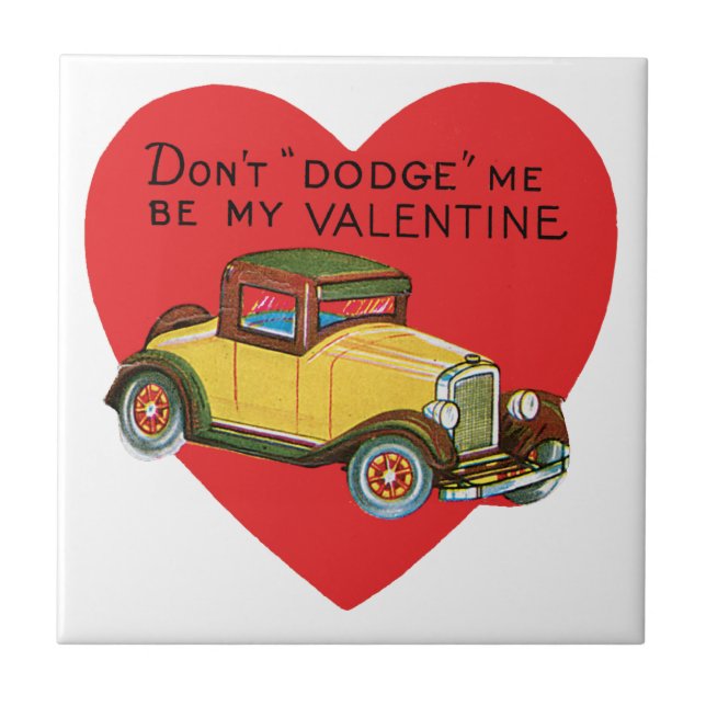 Dodge mich nicht, sei meine Valentin! Retro Valent Fliese (Vorderseite)