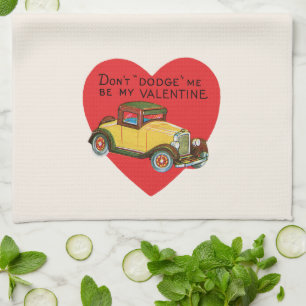 Dodge mich nicht, sei meine Valentin! Retro Valent Geschirrtuch