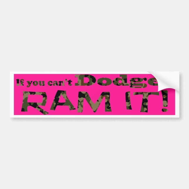 Dodge rammt es, es, zackt aus und tarnt autoaufkleber (Vorne)